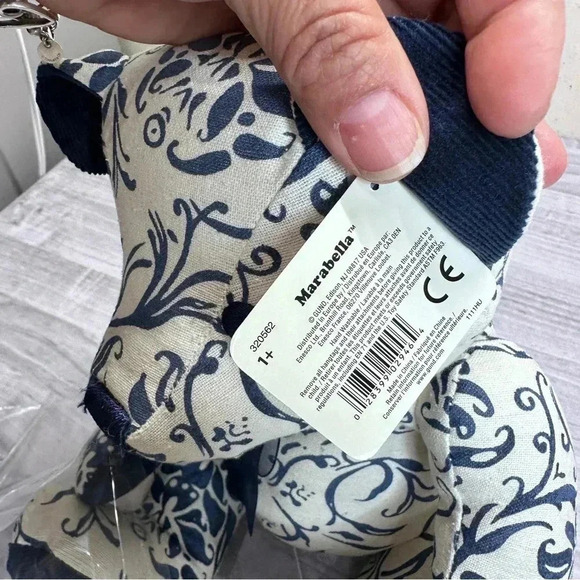 Gund Marabella 320562 Blue Corduroy Paisly Bear Stuffed Animal Toy with tag - Picture 10 of 13